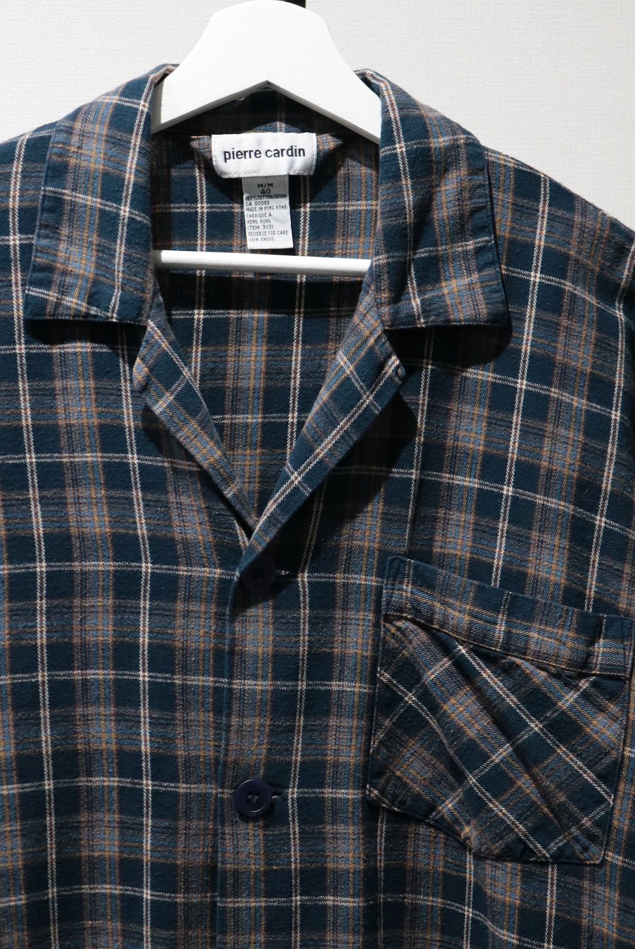 pierre cardin check pattern pajama shirt