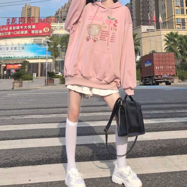 全3色 ラビットパーカー うさぎ うさ耳 ウサ耳 パーカー ロリータ ナチュロリ ナチュラルロリータ ファッション レディース ロング ロング丈 長袖 チュニック丈 セットアップやパンツドレスなど二次会ドレスに合う海外ファッションサイト Urubei