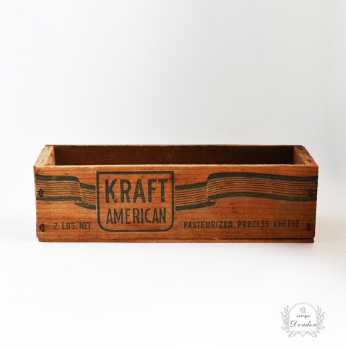 "KRAFT AMERICAN"ヴィンテージ チーズボックス｜アメリカ木箱【sa858】