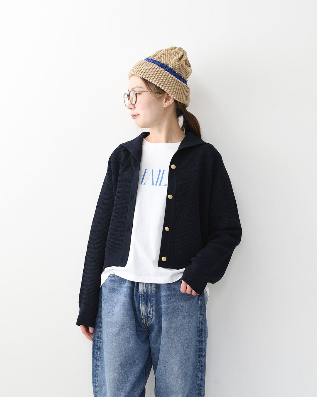 ORCIVAL [オーチバル・オーシバル] W Sailor Collar Knit Cardigan [OR