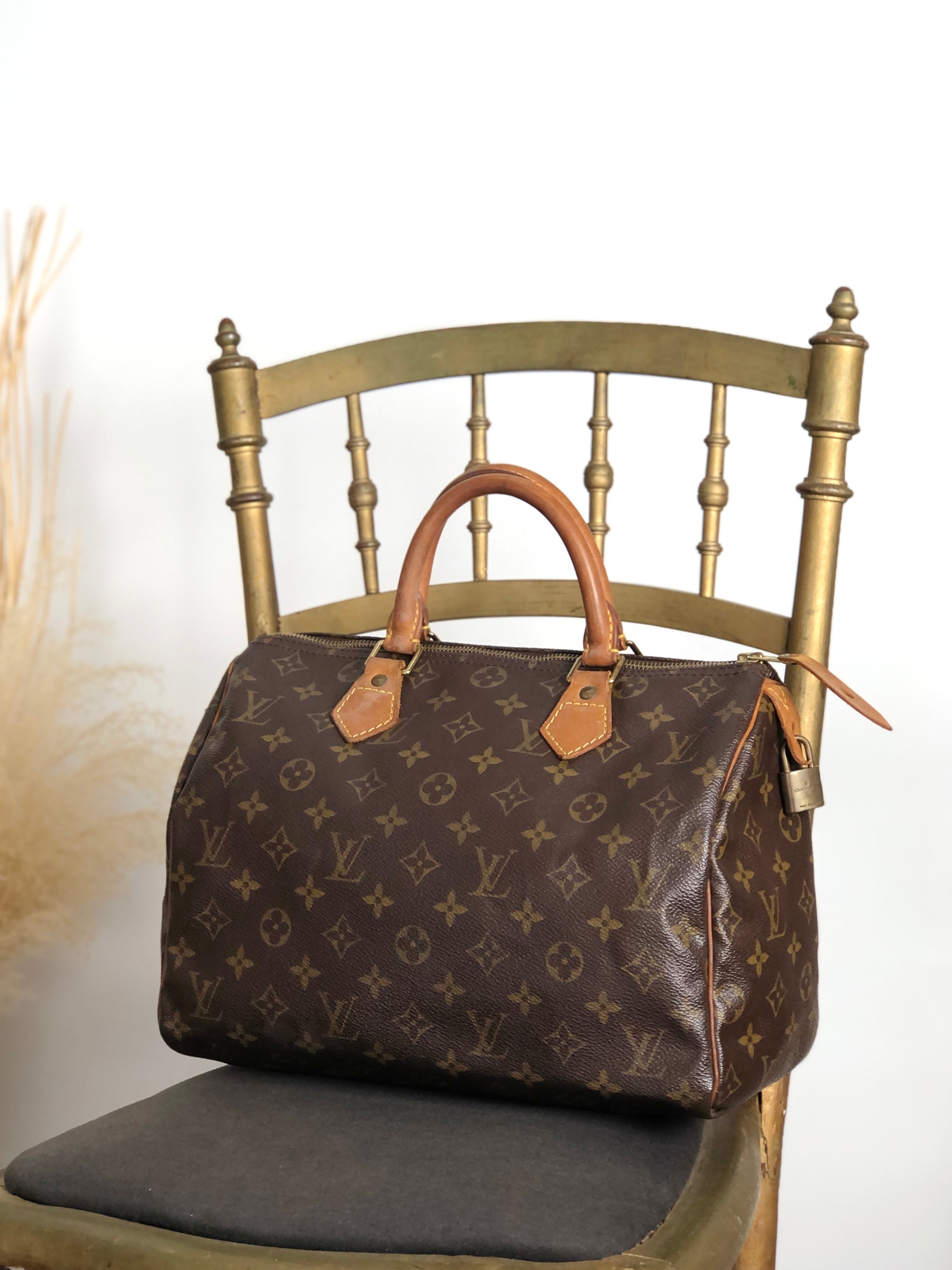 LOUIS VUITTON ルイヴィトン モノグラム ハンドバッグ ブラウン PVC