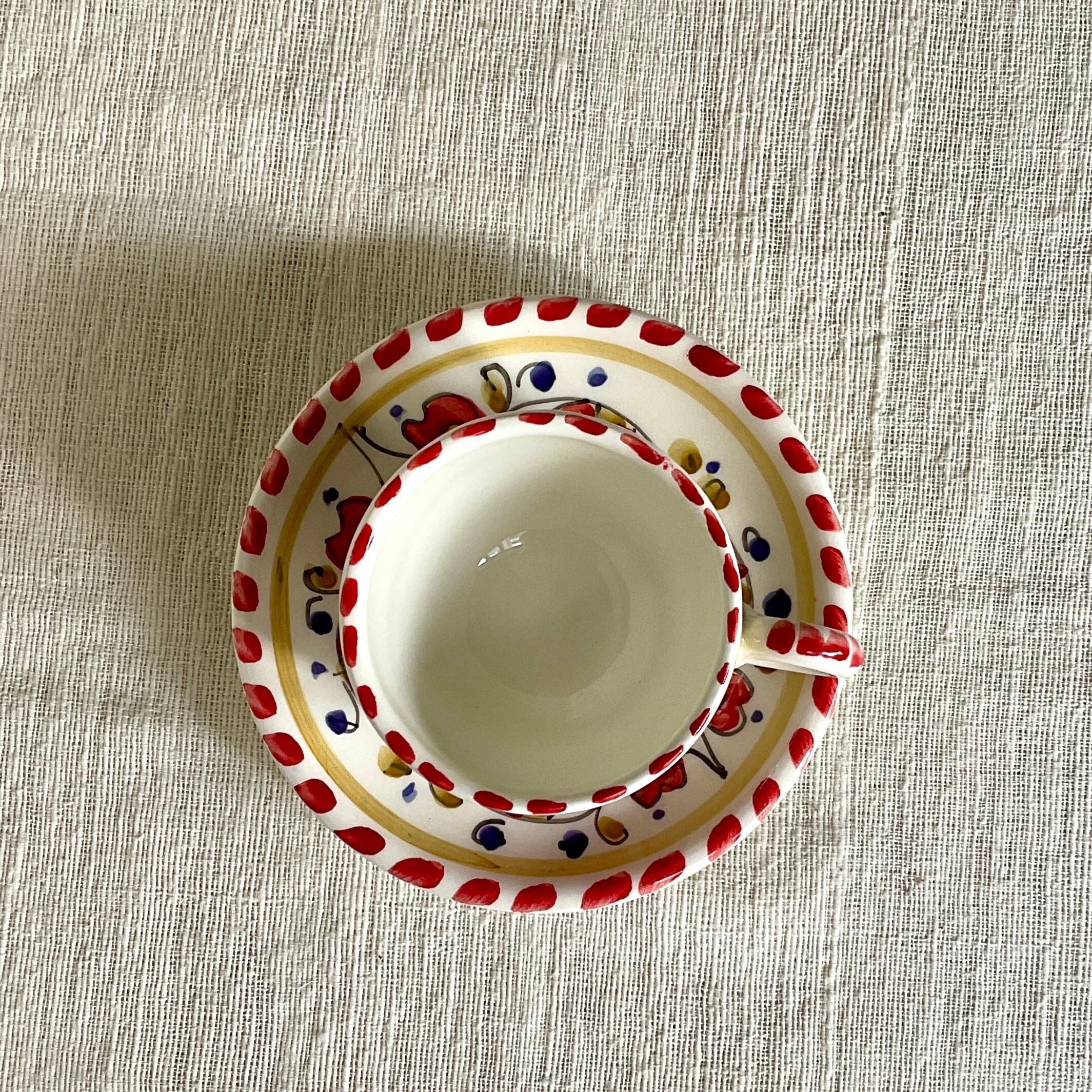 イタリア陶器】デミタスカップ(ニワトリ・赤) | 照明＆エシカルライフ