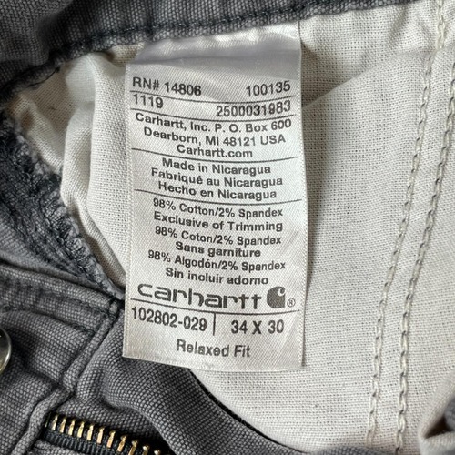 20s ニカラグア製 グレー ダブルニー Carhartt 34×30 詳細写真10