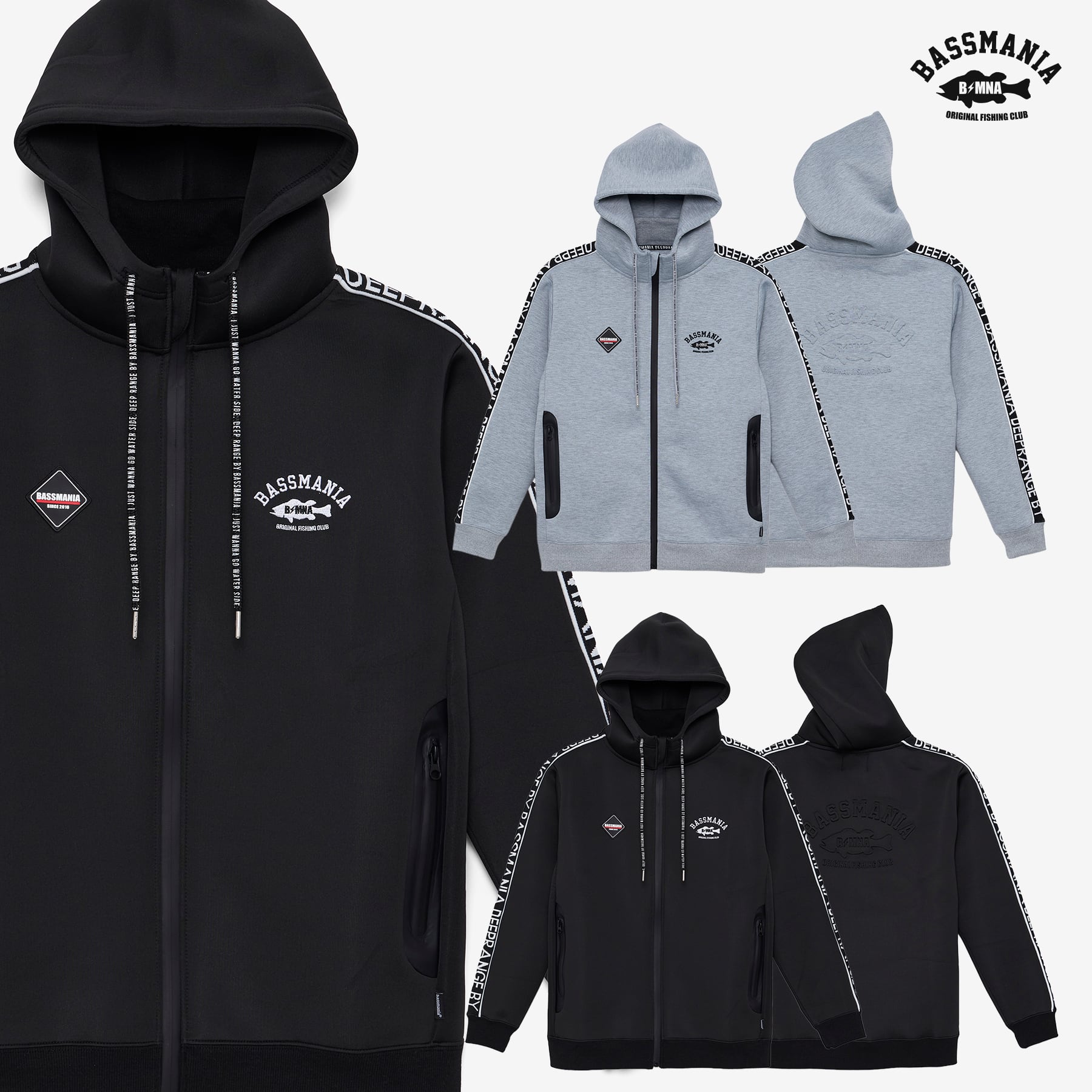Emboss Logo Sponge Bonding Zip ［GRY］［LIMITED］ | bassmania.jp