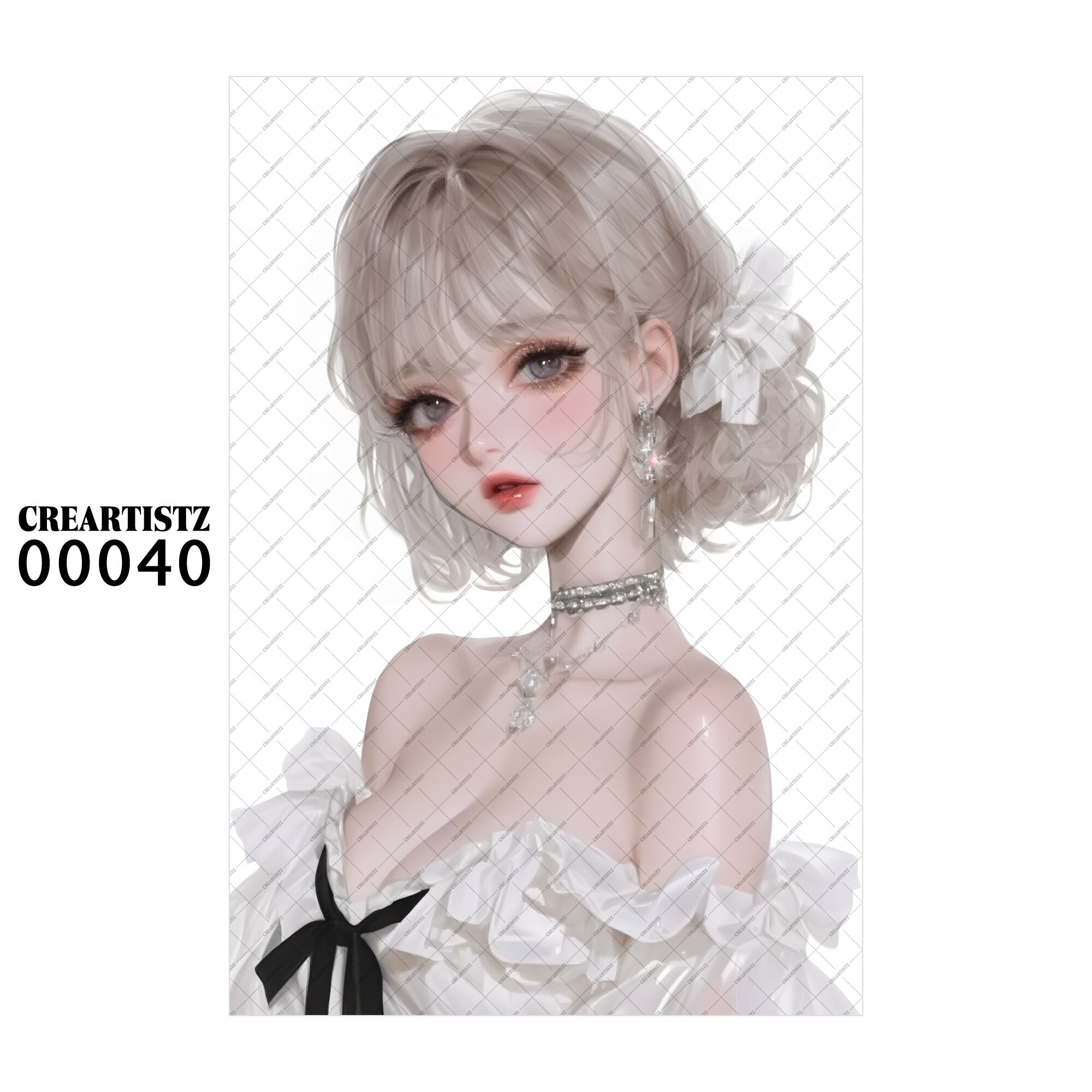 00040 ガール キュート オリジナル ペーパー/ステッカー 4枚セット CREARTISTZ