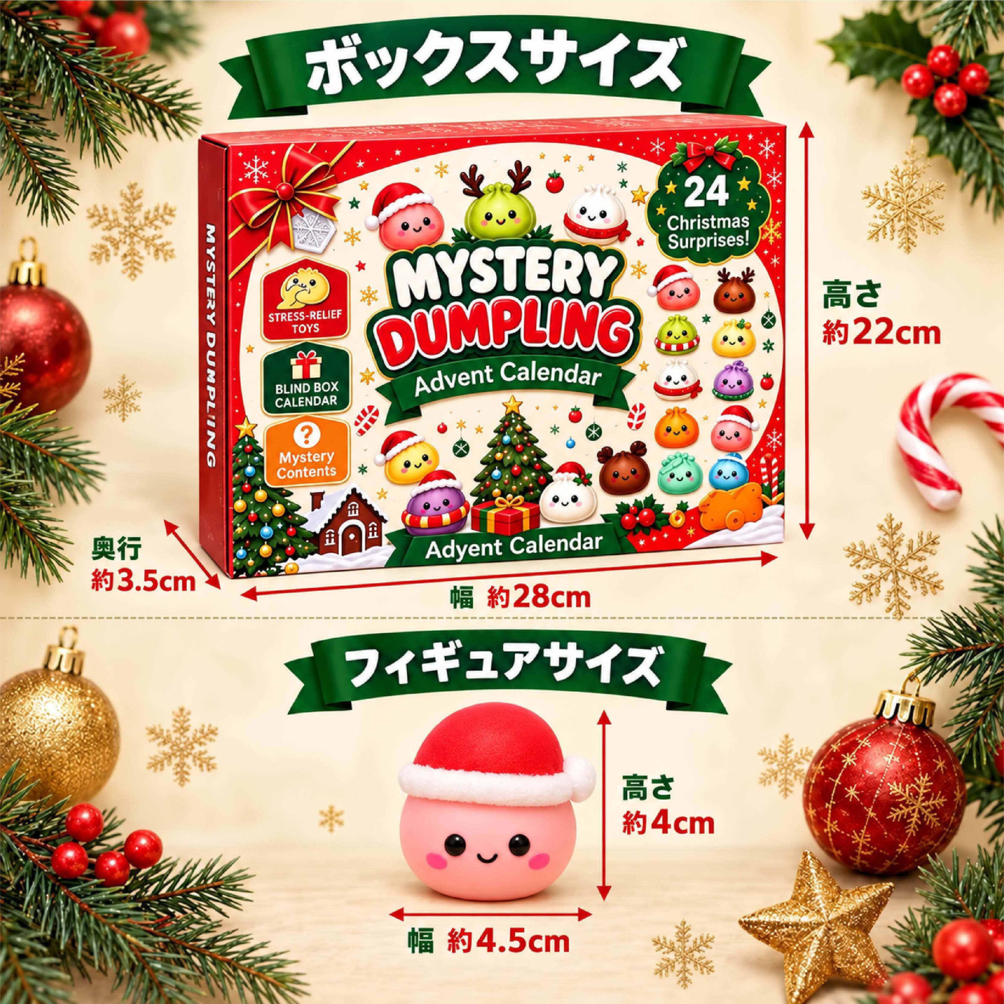 HY 1071 . クリスマスアドベントカレンダー 24個入り ミニフィギュア
