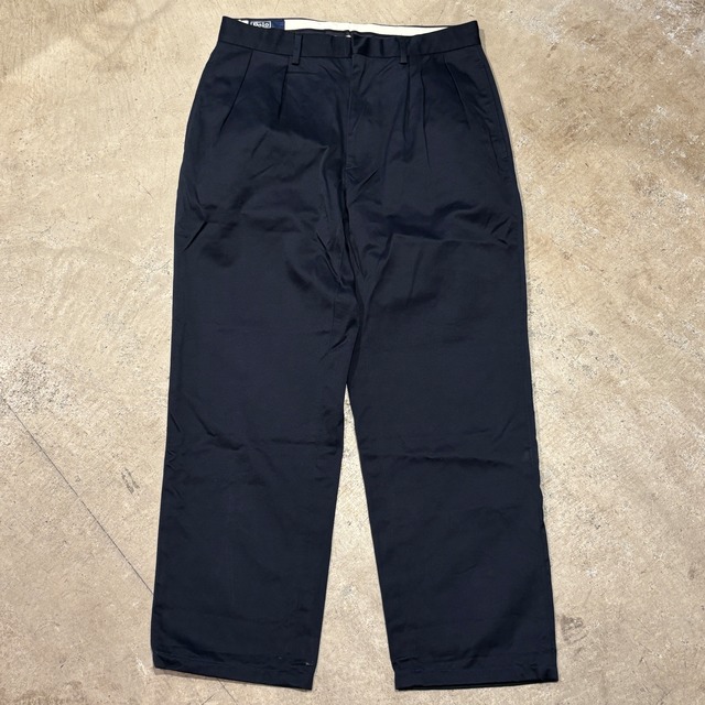 RALPH LAUREN 2TUCK COTTON PANT NAVY