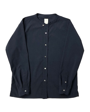 PE BAND COLLAR SHIRT / PEバンドカラーシャツ (NAVY)