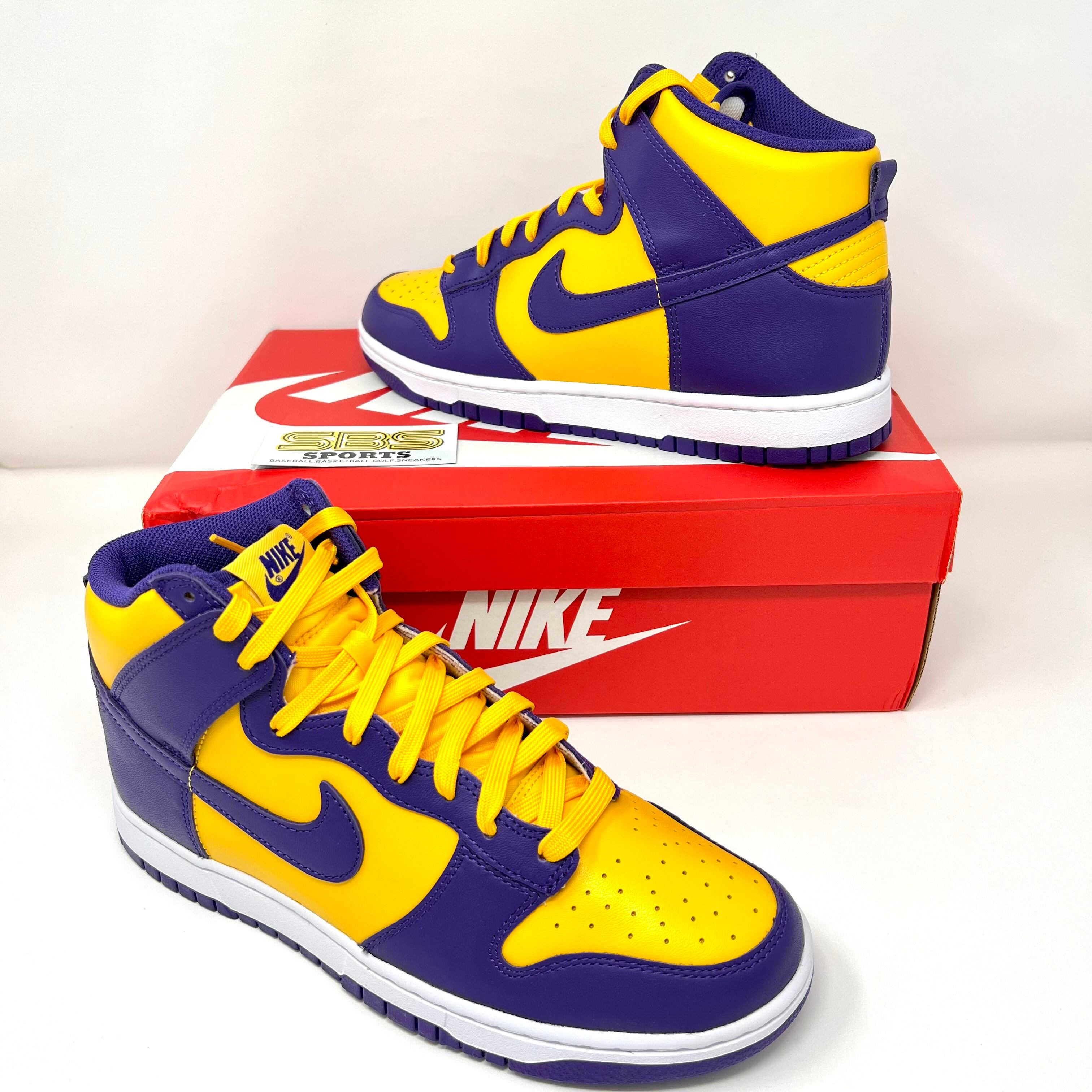 新品！NIKE DUNK HIGH LAKERS Yellow Purple