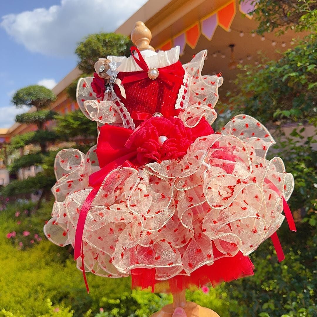 予約（海外ハンドメイド）【№B06457-S】ドット柄 フラメンコ