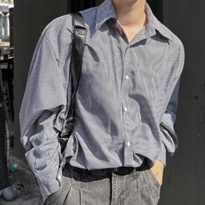 ブラックストライプカジュアルシャツ　0827