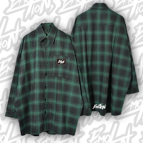 EmotioN Super Big Check Shirt [GREEN]