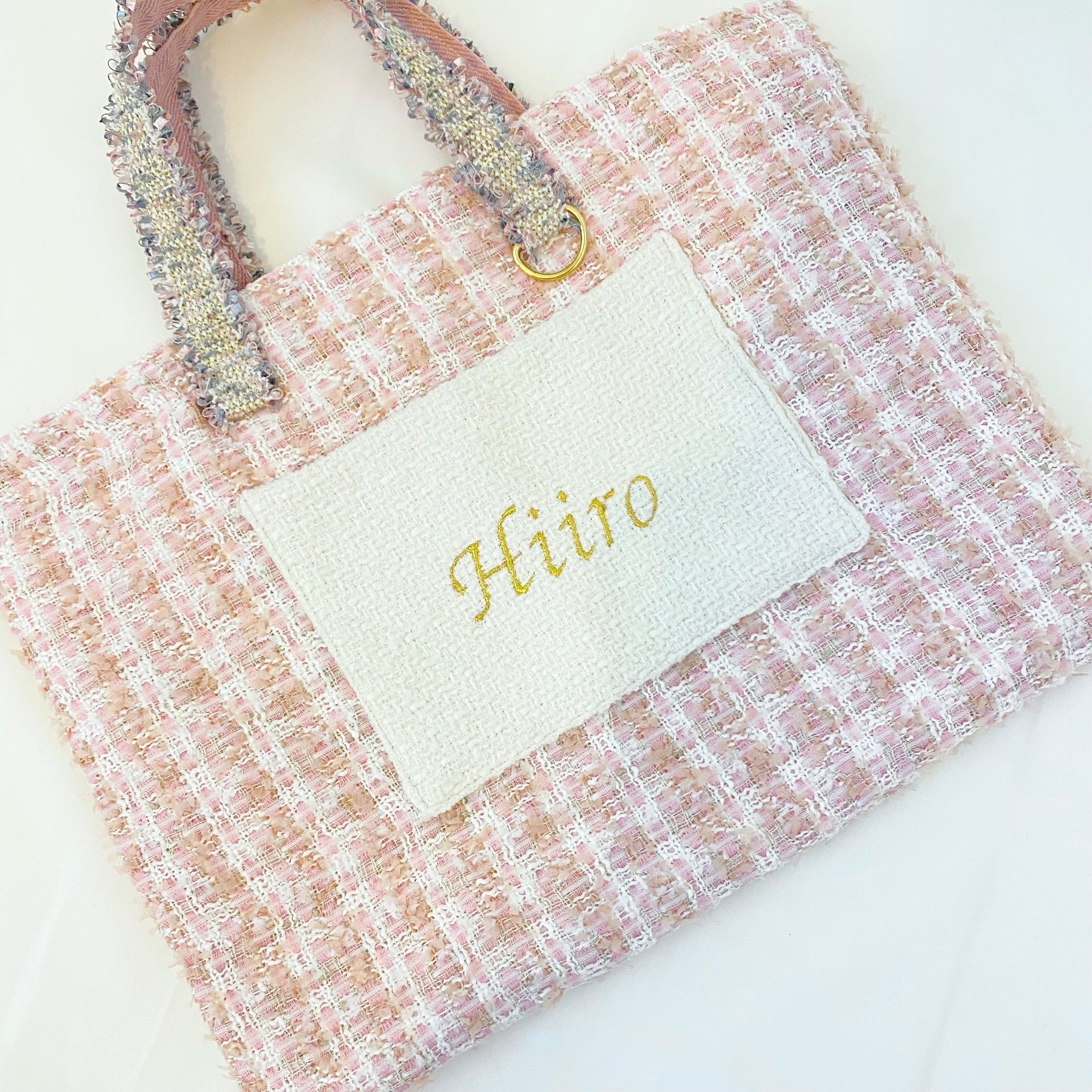名前刺繍】ツイードレッスンバッグ 入園準備 ポケット付き | PAY ID