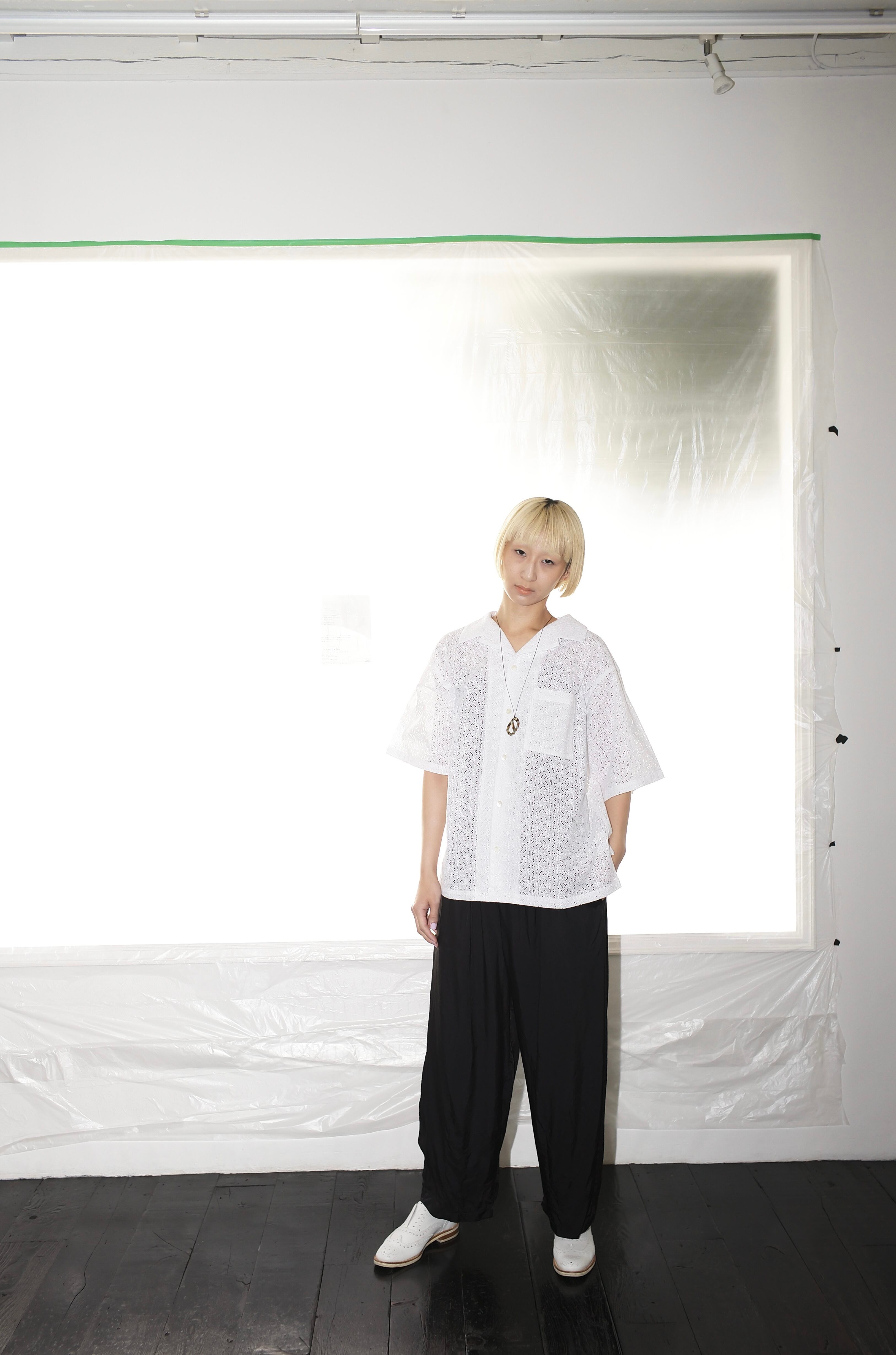 dress.90 open collar shirt lace