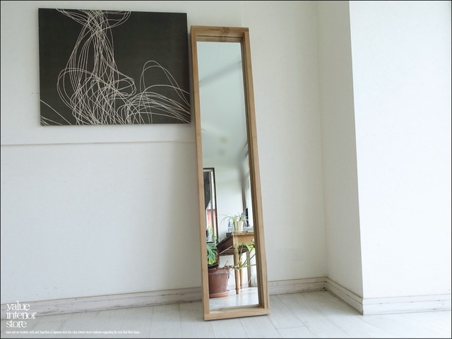 「　T様　サイズオーダーミラー　」　チーク総無垢 ミラーN/1モデル 姿見 鏡 全身鏡 壁掛け 大型 ナチュラル 木目 シンプル 手作り ハンドメイド 銘木家具