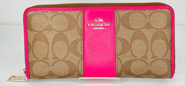 COACH コーチ シグネチャー ラウンドファスナー長財布 シリアルNO 