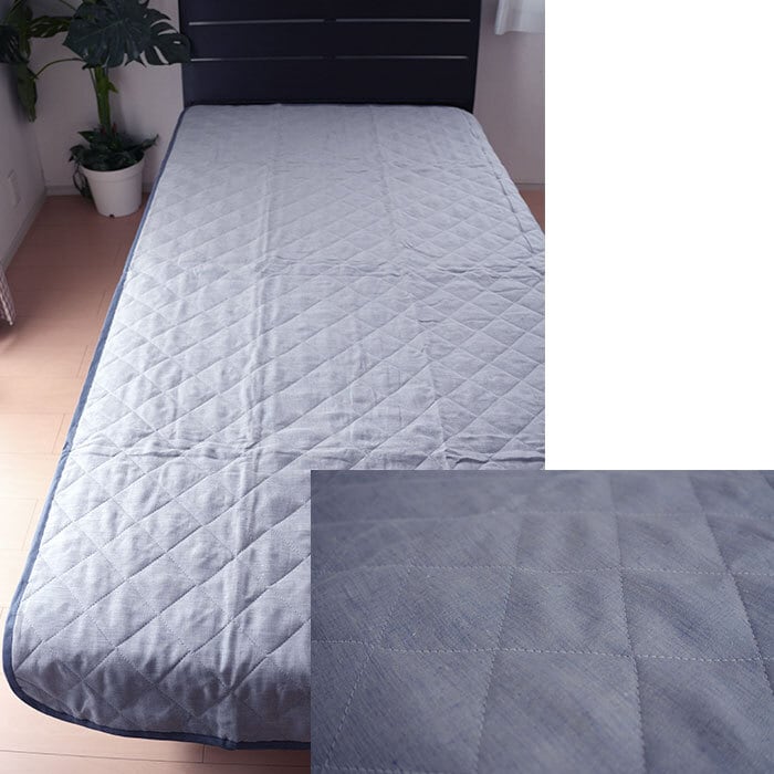 日本製 麻 敷きパッド シングル 100×205cm 表生地麻100％ リネン100