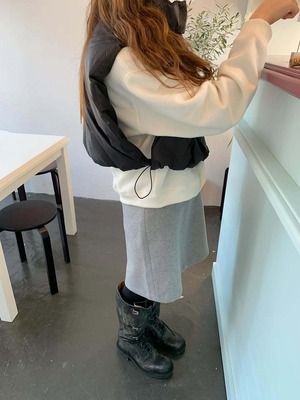 [LIFFEY] midi wool skirt