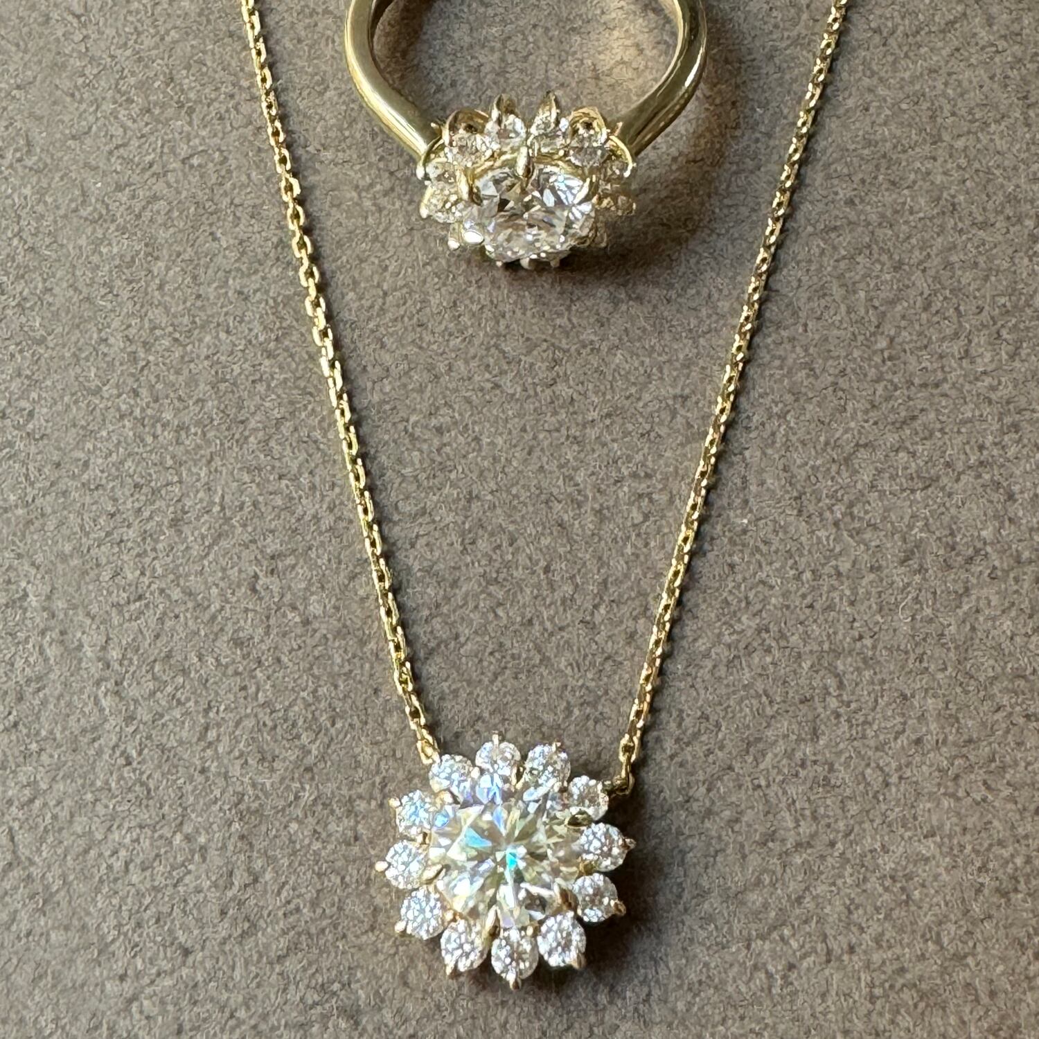 当店最上位 刻印 サンフラワー モアサナイト ネックレス 41cm 当店最上位 刻印 サンフラワー モアサナイト ネックレス 41cm