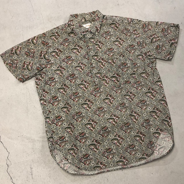 1960s JANZEN 総柄 3点留 P/O S/S SHIRT