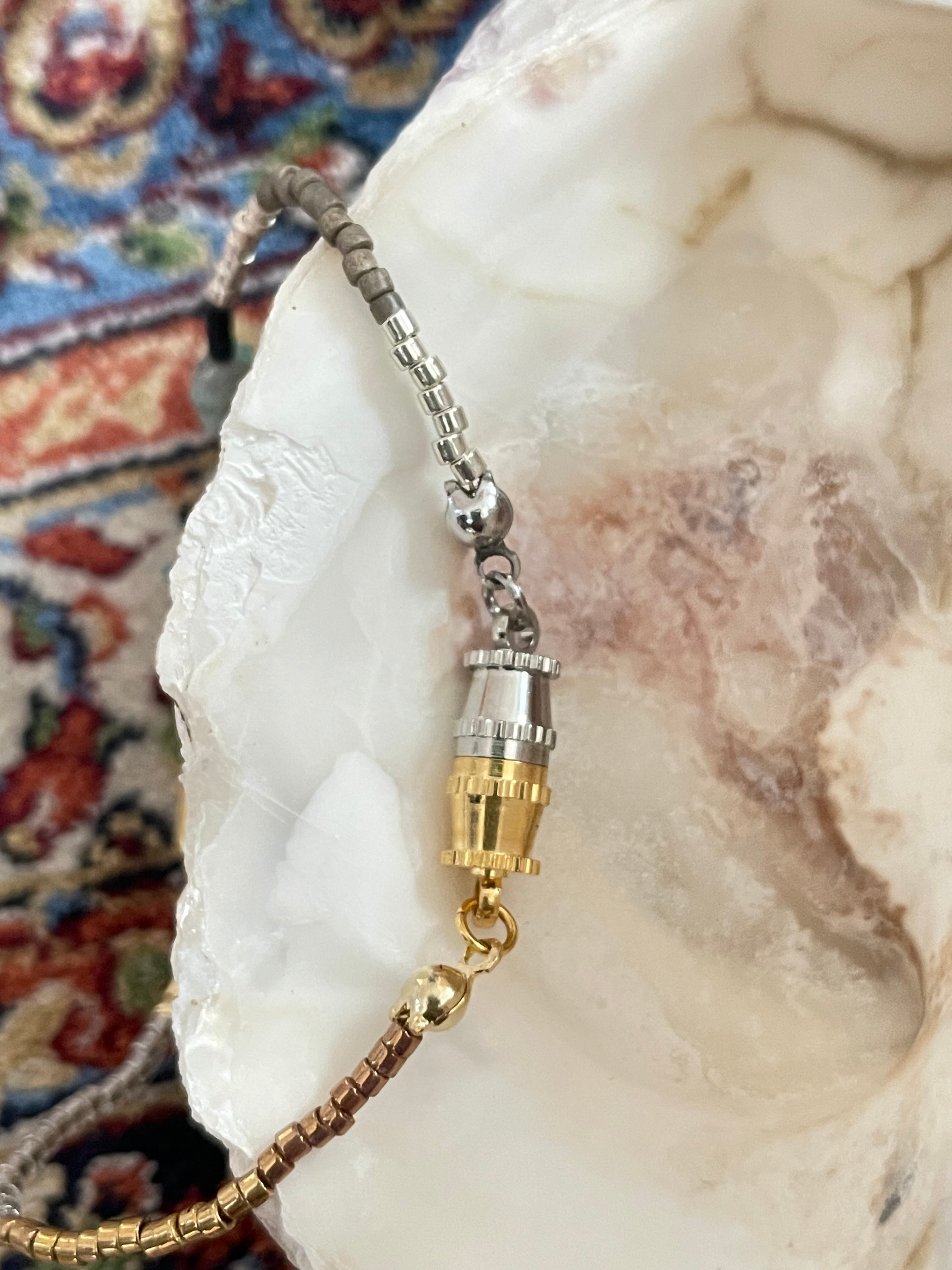 天然石とビーズのカサラグリッドジュエリー