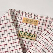 USA製 90s L.L.Bean エルエルビーン チェック BD ボタンダウン オックスフォード 長袖シャツ 16-32/ホワイト系 メンズ アメリカ製