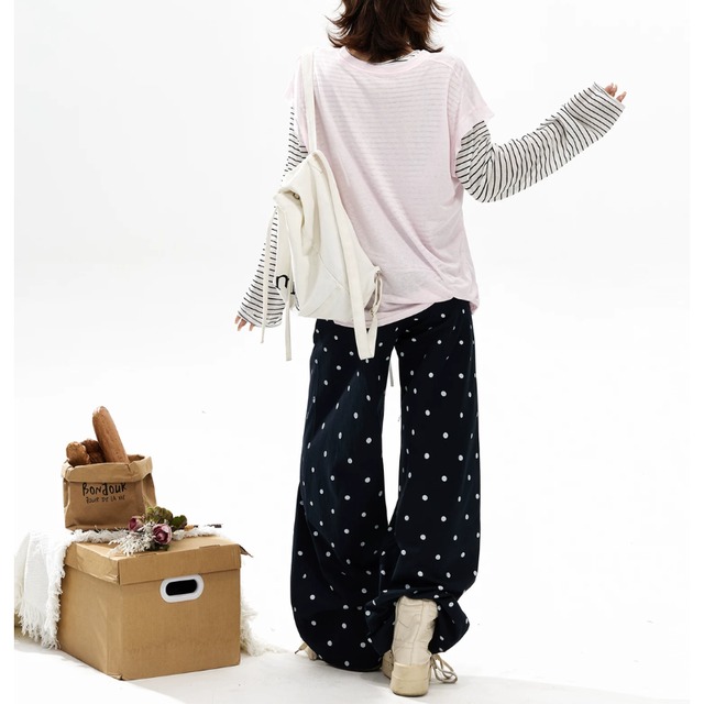 border layered long tee　ボーダーレイヤードロングティー　J2128
