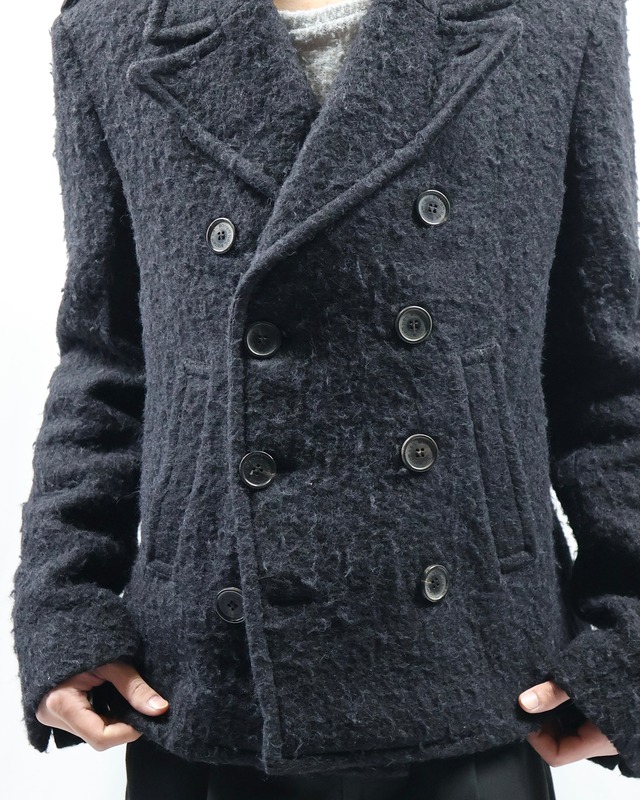 【NEIL BARRETT】Shaggy epaulette detail peacoat
