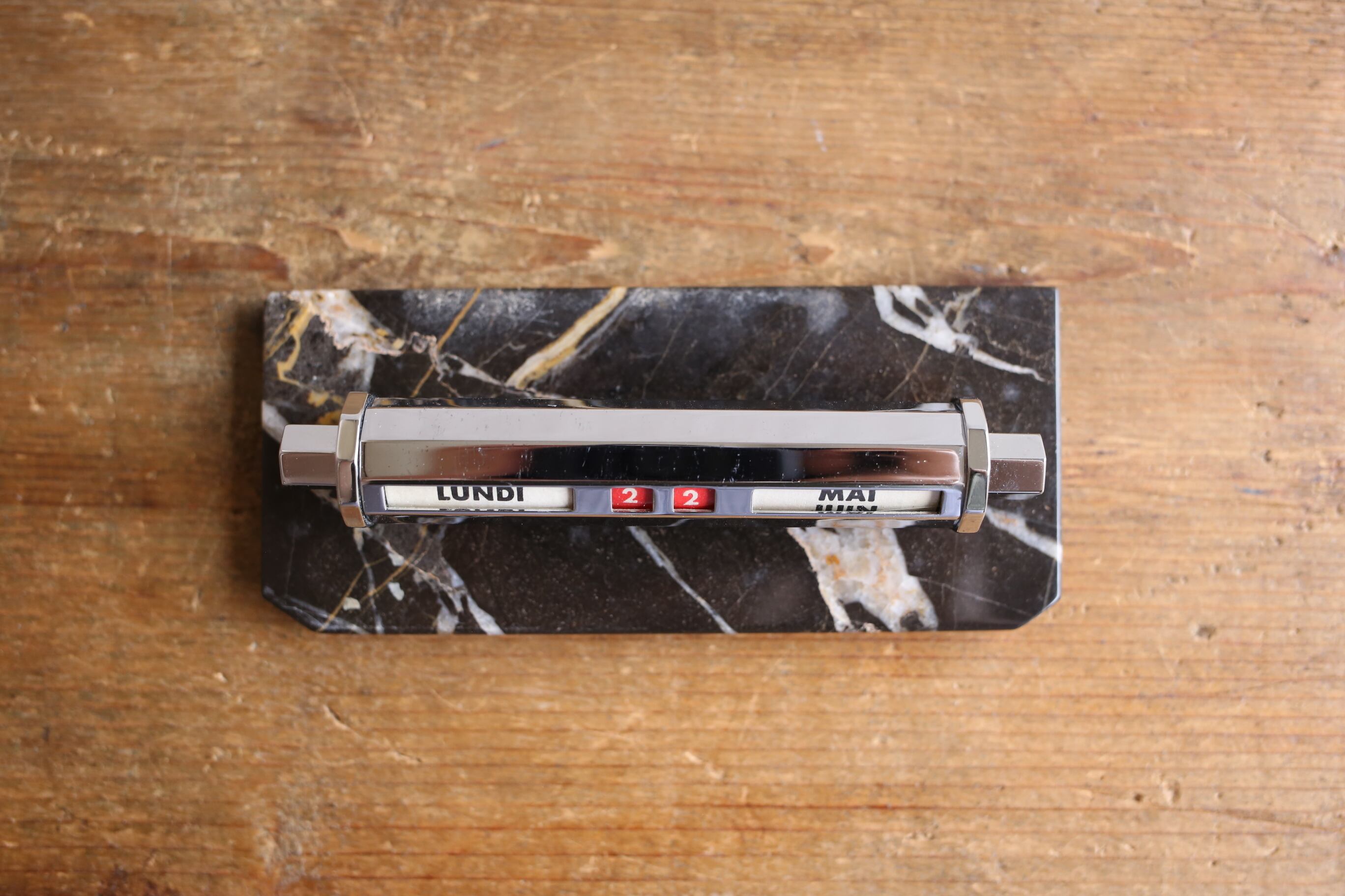 フランス ヴィンテージ 万年卓上カレンダー 『GOLD STARRY』大理石 N