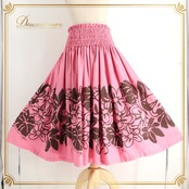 フラダンス 衣装 TAHITI IMPORTS タヒチインポーツ Muu Muu Mama パウスカート フラダンス ピンク系 花柄 植物柄 モンステラ柄 ハワイアンプリント ハワイアン アロハ フラ ダンス レッスン 練習 ハワイアンダンス ブラウン系 ピンク 茶 シングル スカート 華やか 鮮やか かわいい おしゃれ