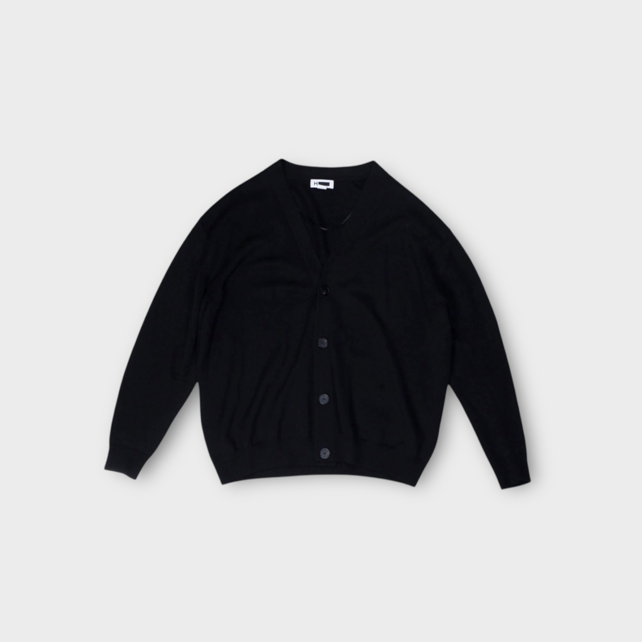 H BEAUTY&YOUTH【SOLID WOOL V NECK CARDIGAN】