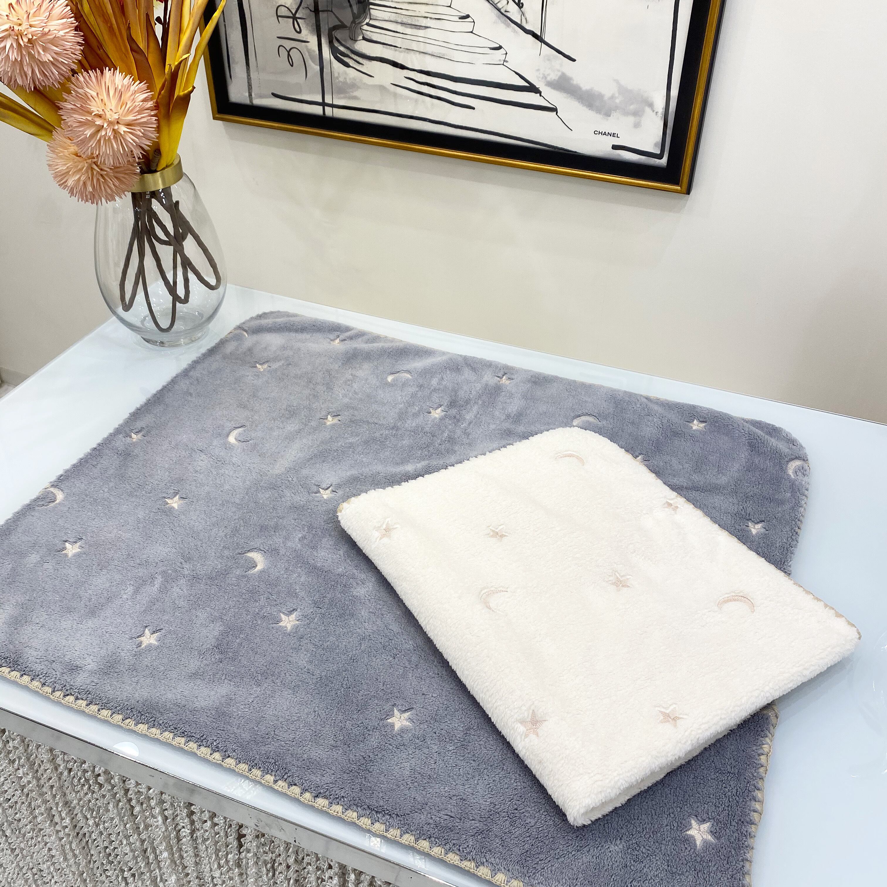 star☆&moon fleece blanket 78㎝×90㎝