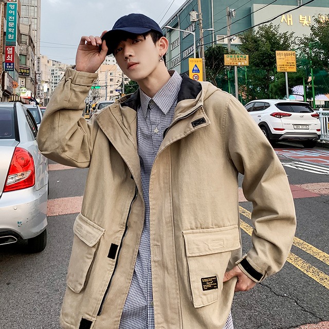 19新作 メンズカラーマウンテンパーカー ジャケット 韓国 秋コーデ Uruuru7