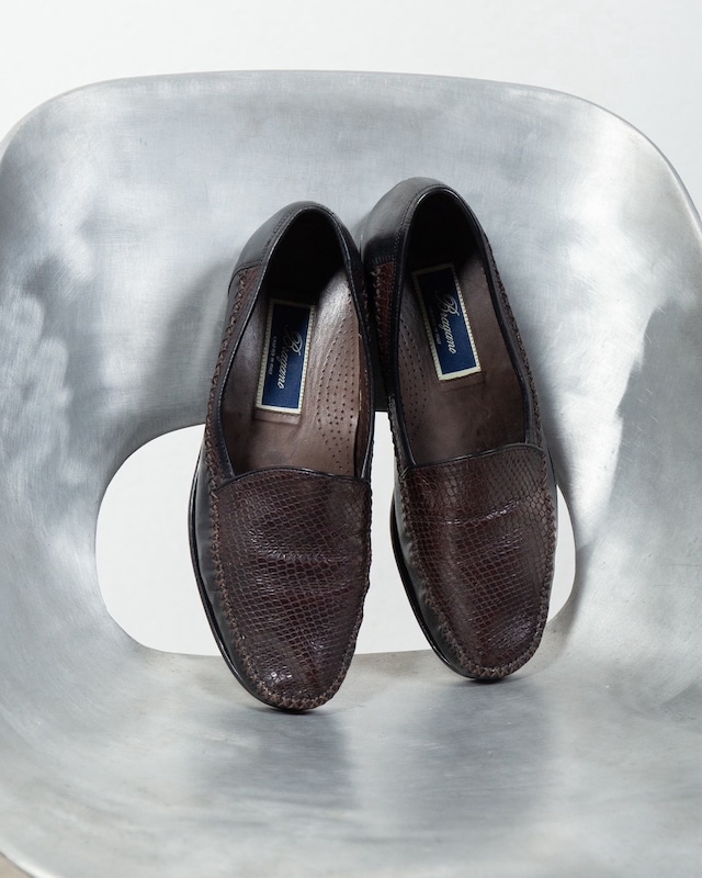 "COLE HAAN" Bragano embossed leather loafer / SIZE:8 1/2
