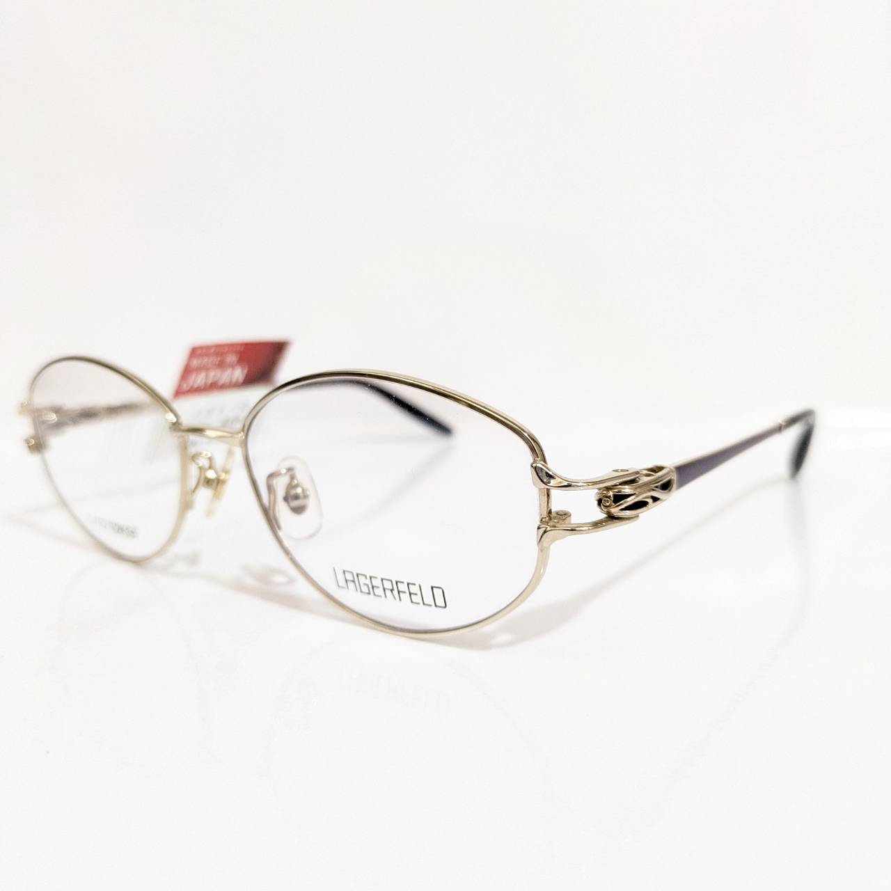 【LAGERFELD】オーバル金張りメタルフレーム ゴールド