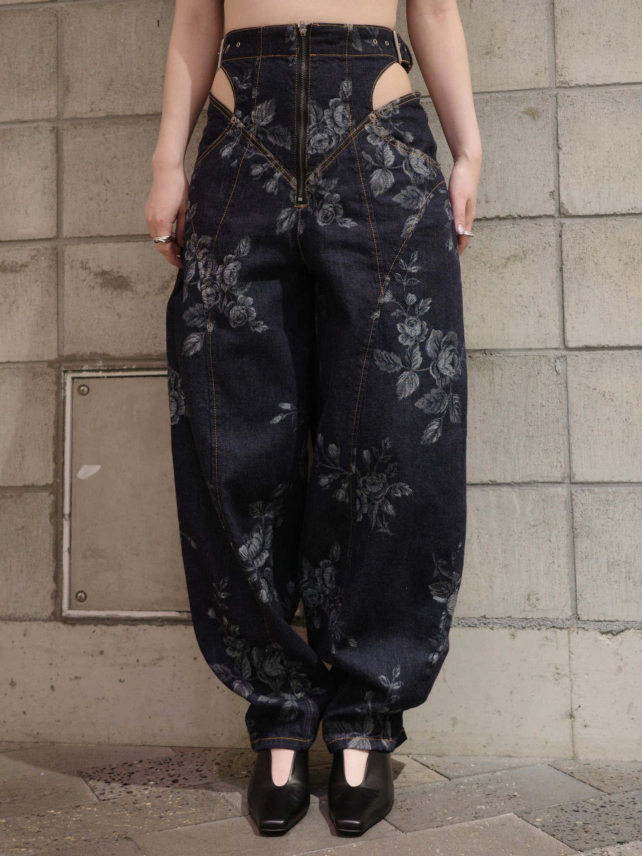 【25SS】FETICO フェティコ /ROSE DENIM HIGH-WAIST JEANS / デニムパンツ - 2