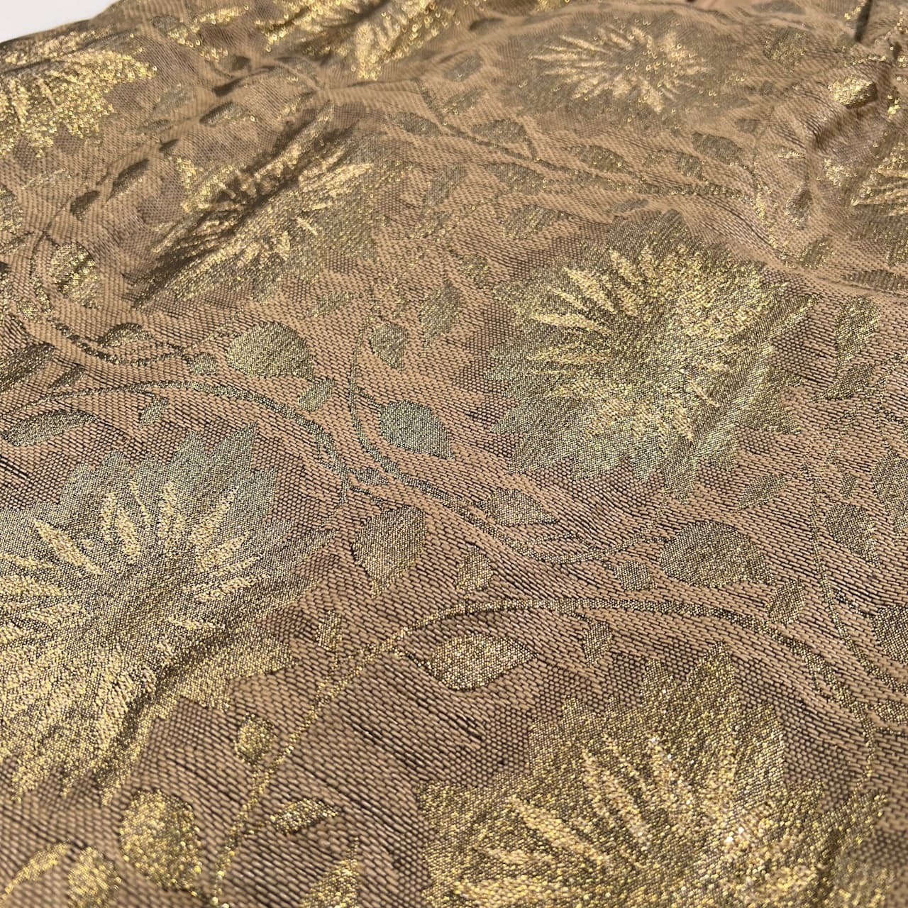 ETRO エトロ 花柄 総柄 高級 ドレス ワンピース ミニ丈 ゴールド サイズ 44 /イタリー製/エトロジャパン