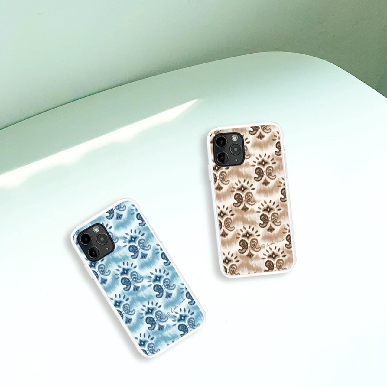 透明 クリア スマホケース ソフト Lora 可愛い ほのぼの 乙女 ガーリー イラスト キャラクター 韓国 デザイナーズ Iphone Android スマホ 携帯カバー パターン ペイズリー柄 青 Lr02 アイフォン ギャラクシー Galaxy 韓国スマホケース専門店 Korean Case