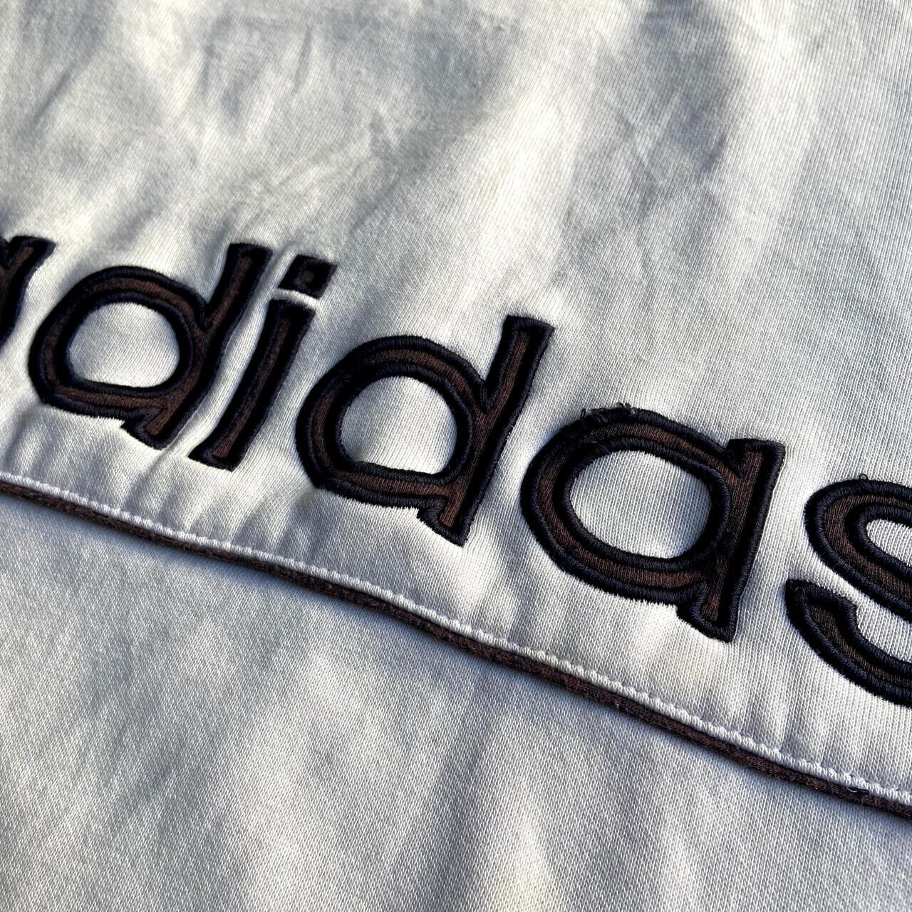 adidas アディダス ブリーチ加工 フロントロゴ 刺繍 スウェット メンズ