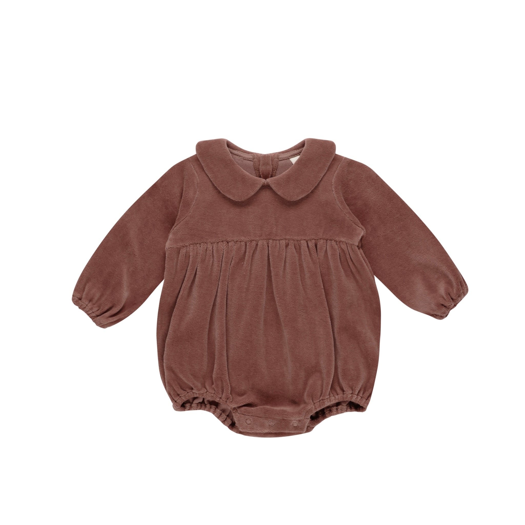 Quincy Mae(クインシーメイ)/ 24aw PETER PAN ROMPER / CRANBERRY / 6-12M・12-18M
