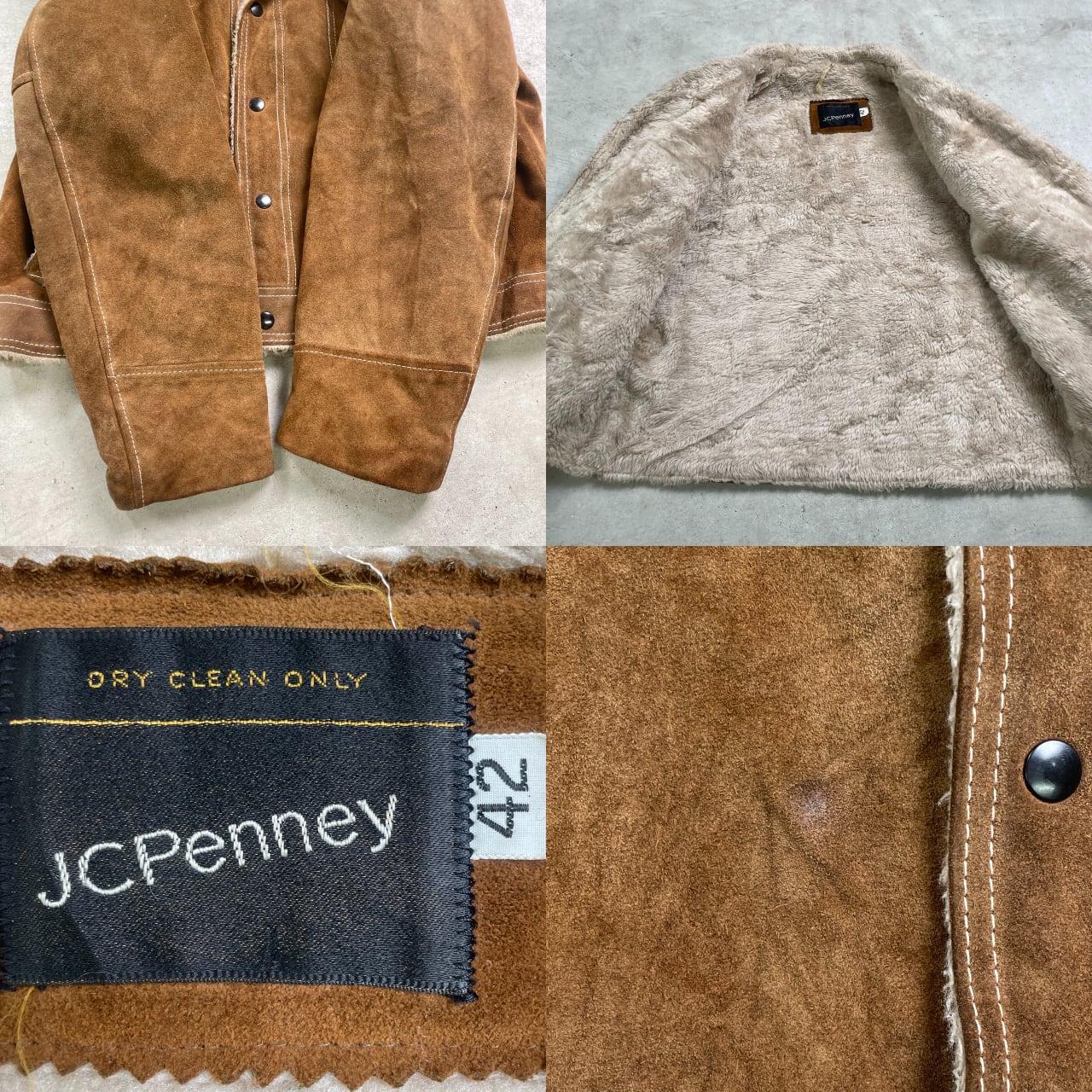 70年代 JCPenny スウェードレザー ランチジャケット メンズL相当 古着 