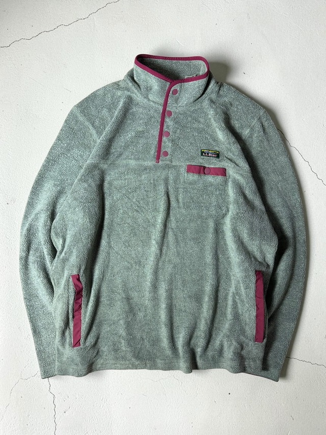 L.L. Bean Black Snap T Pullover Fleece Jacket XL