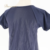 社交ダンス 衣装 トップス ブラウス ネイビー系 チャコット Chacott 紺 日本製 Tシャツ バレエ ヨガ 運動 練習 レッスン 伸縮 ストレッチ 無地 シンプル ダンス衣装 かわいい メッシュ生地
