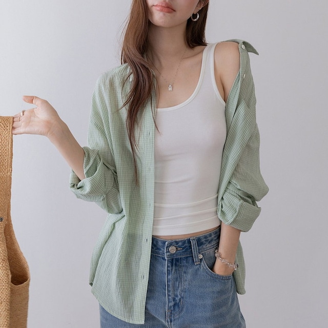 ルーズフィットリネンブレンドチェックシャツ 3color [am03709]