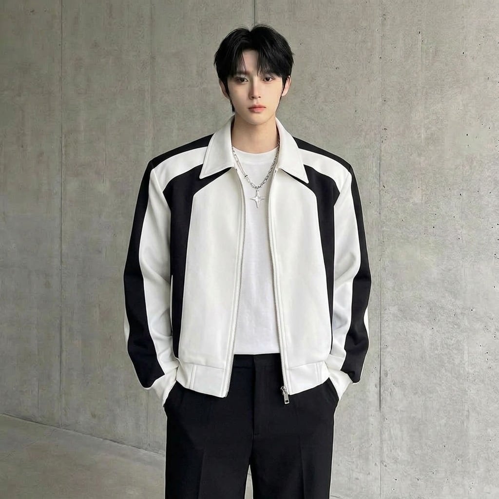 バイカラー カジュアルジャケット 2カラー D10317