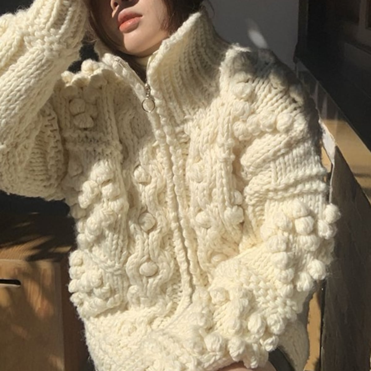 Chunky Cable-Knit Maxi Cardigan ch0295