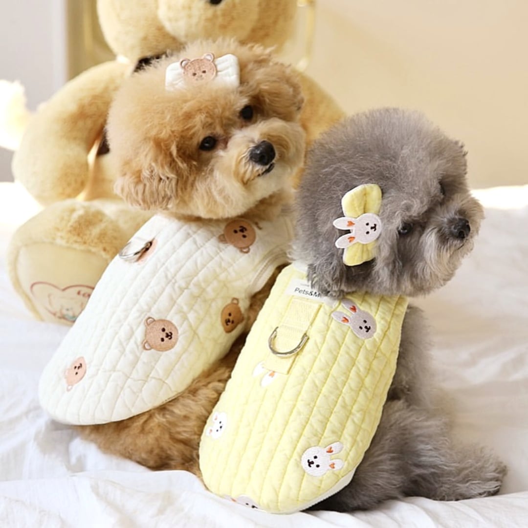 【全2色】うさぎ柄のもこもこベスト d1589