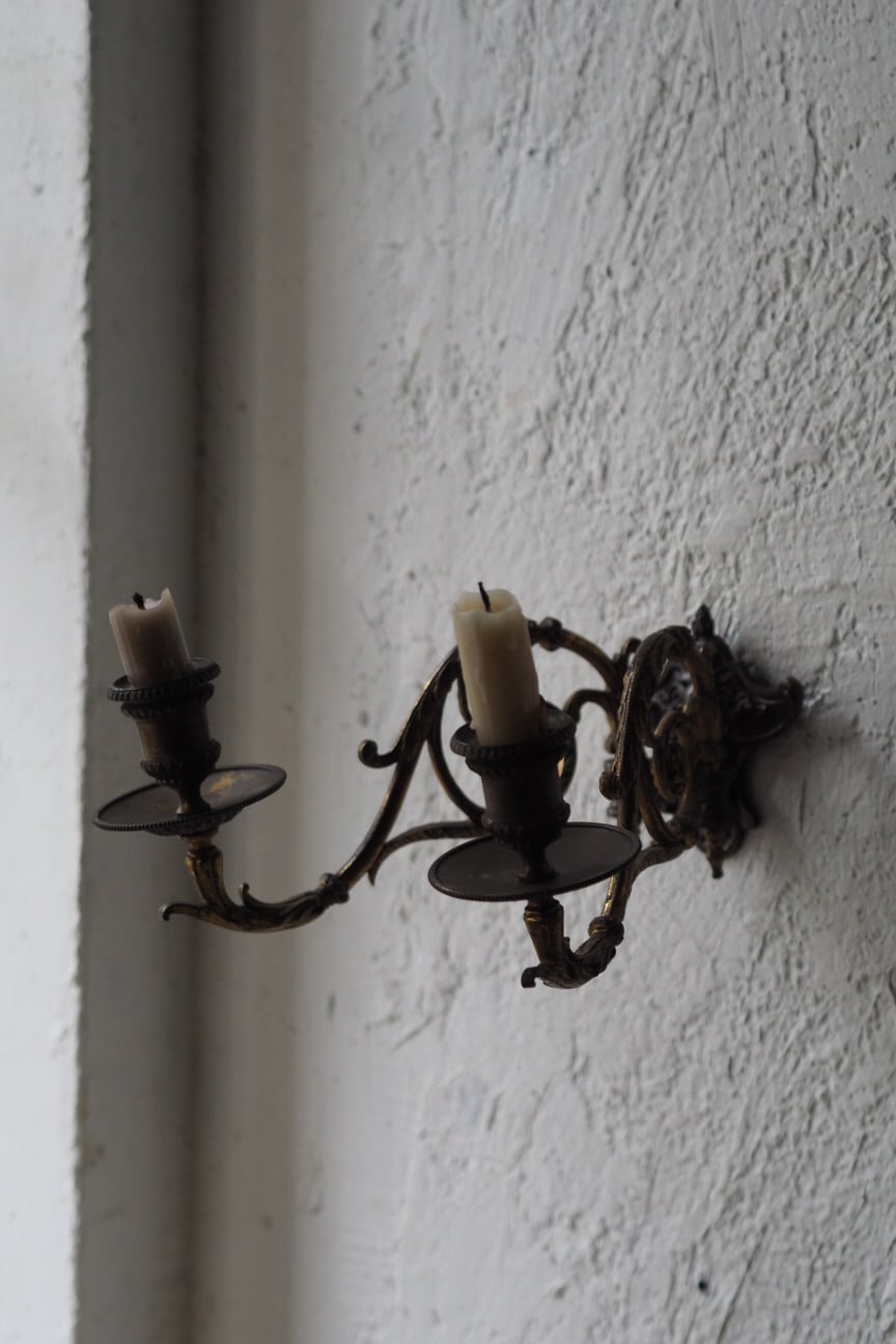 真鍮の壁付け燭台 No.2-antique brass bracket lamp | アンティーク