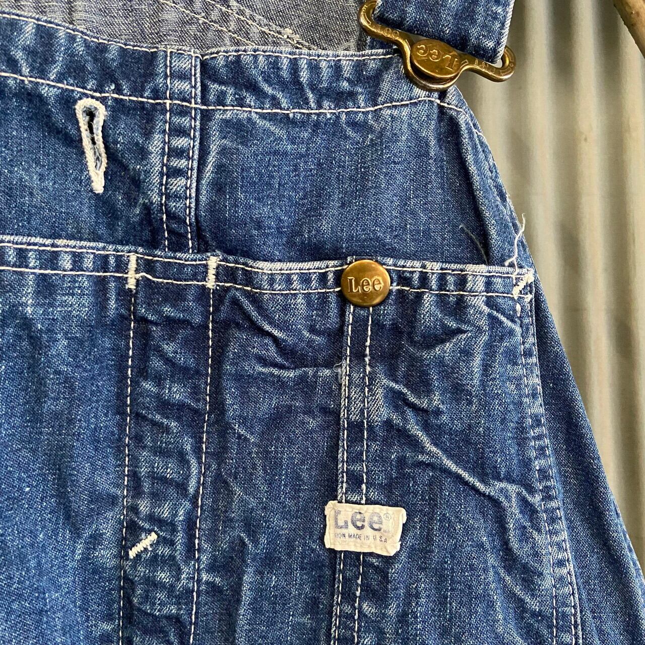 70年代 USA製 Lee リー JELT DENIM カットオフ デニム オーバーオール ...