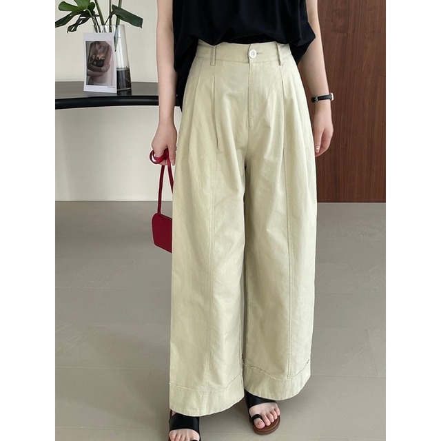 ステッチ ストレート ワイドパンツ ◆2col　203900